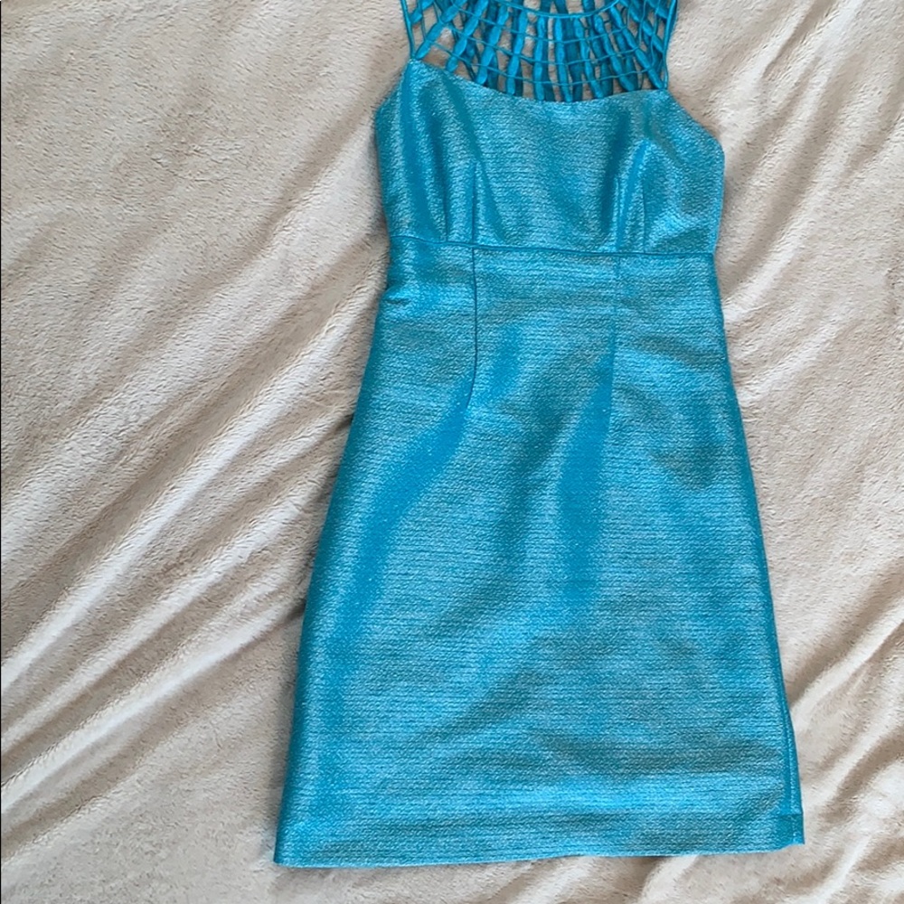 Tahari ASL Blue Sheath Mini Dress